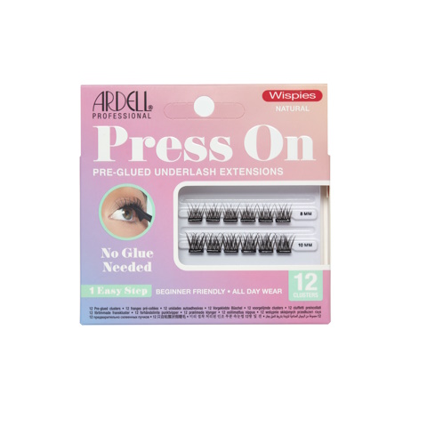 Press On Pre-glued Underlash Extensions Wispies Natural - mini set